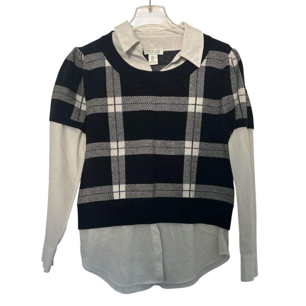Rachel Zoe Black and White Checkered Sweater